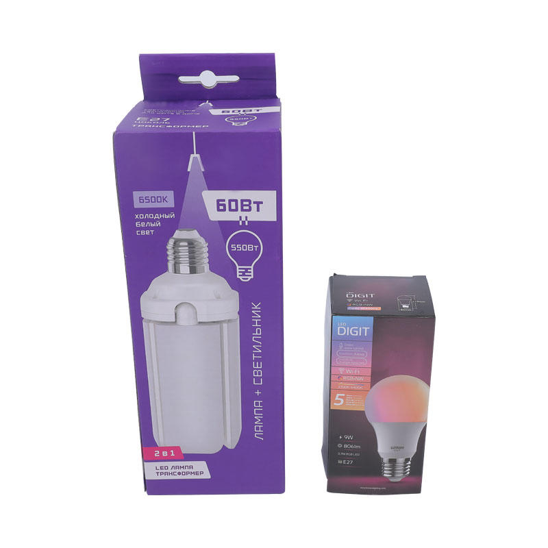 4-color offset printing hanging LED bulb packaging box